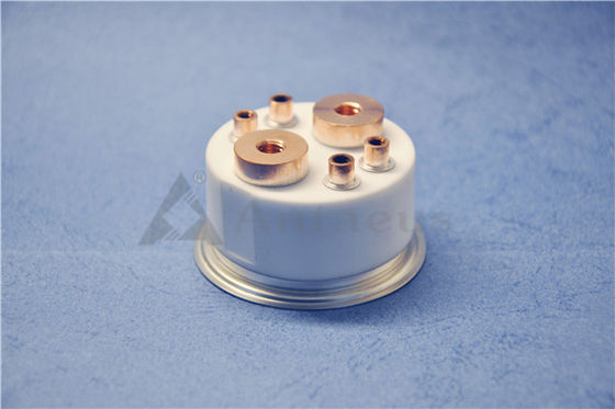 Ivory Aluminum Oxide Ceramics to metal brazed contactor Advanced Ceramics Materials